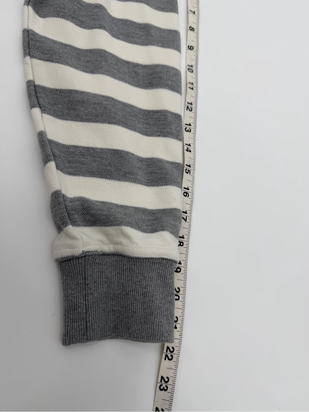 Parke by Chelsea Parke Sweat Rugby Striped Polo Shirt Gray L/XL - Picture 7 of 7